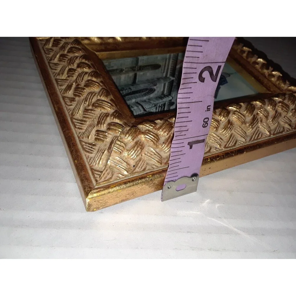 Vintage Picture Frame 2 X 3 Ornate Gold Frame Small Tier Tray Prop